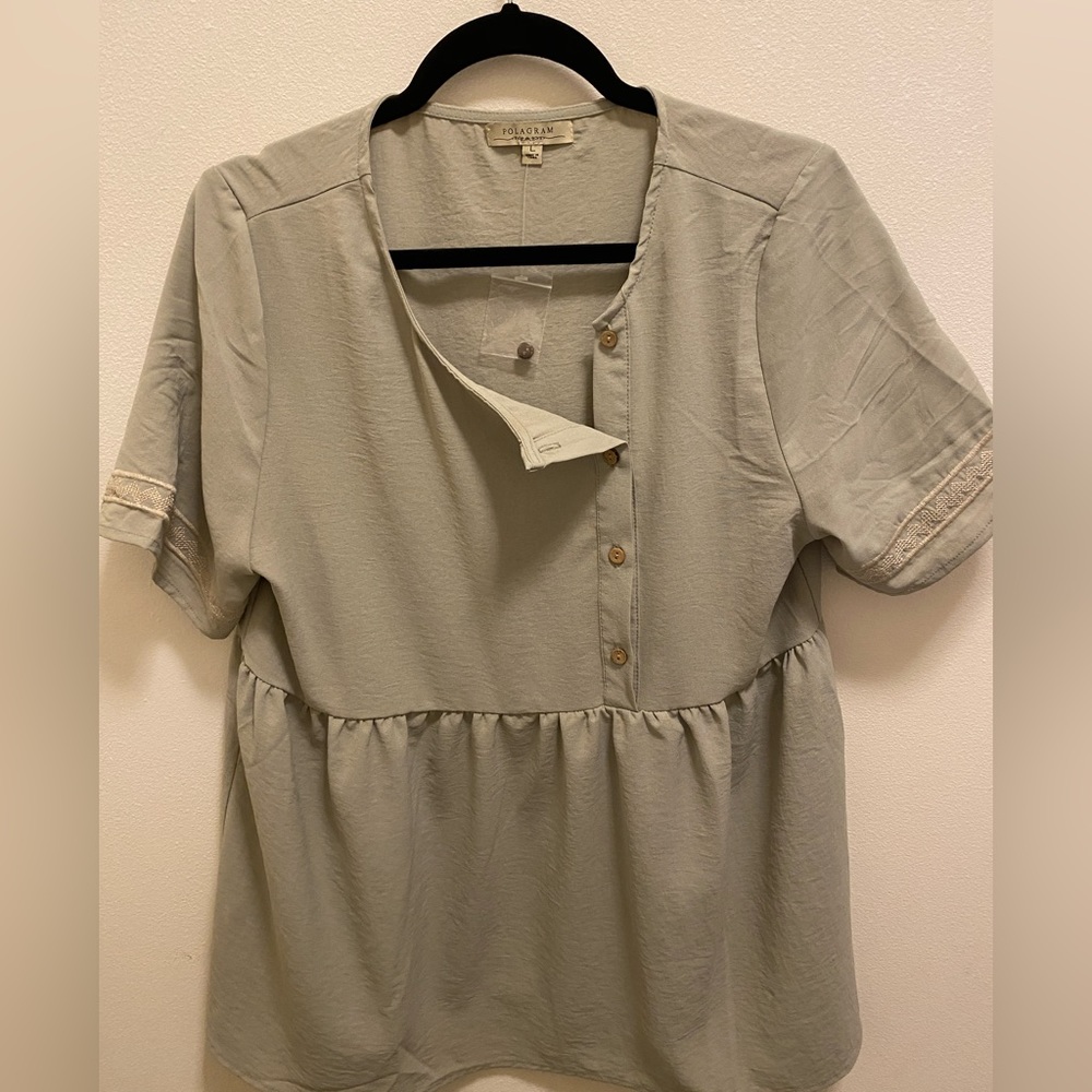 Polagram Sage Green Top Size Large